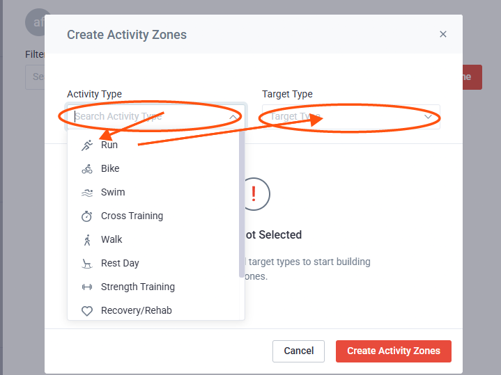 Select Run and Heart Rate