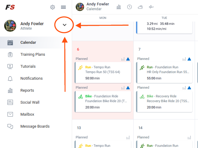 Expand Calendar Menu